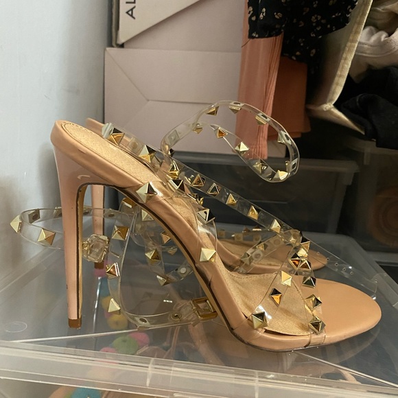 Studded ankle wrapped heels - Picture 2 of 2